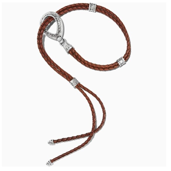 Brighton Vintage Belt Brown Double Barrel Braided all Leather womens Medium main image 2